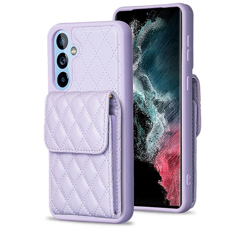 Funda Silicona Goma de Cuero Carcasa BF4 para Samsung Galaxy Quantum4 5G Purpura Claro