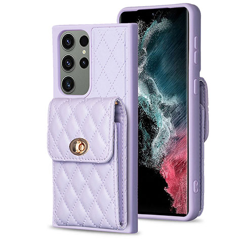 Funda Silicona Goma de Cuero Carcasa BF4 para Samsung Galaxy S23 Ultra 5G Purpura Claro