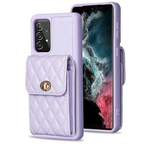 Funda Silicona Goma de Cuero Carcasa BF5 para Samsung Galaxy A52 5G Purpura Claro