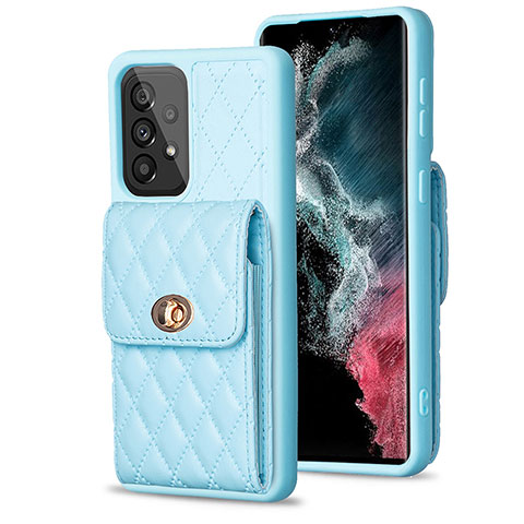 Funda Silicona Goma de Cuero Carcasa BF5 para Samsung Galaxy A53 5G Azul Cielo