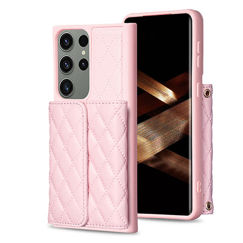 Funda Silicona Goma de Cuero Carcasa BF5 para Samsung Galaxy S24 Ultra 5G Oro Rosa