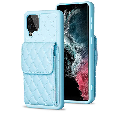 Funda Silicona Goma de Cuero Carcasa BF6 para Samsung Galaxy A12 Azul Cielo