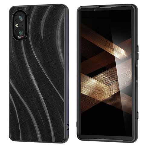 Funda Silicona Goma de Cuero Carcasa BH1 para Sony Xperia 5 V Negro