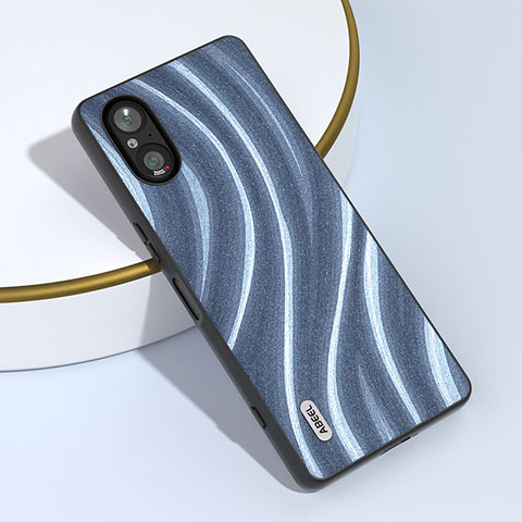 Funda Silicona Goma de Cuero Carcasa BH2 para Sony Xperia 5 V Azul