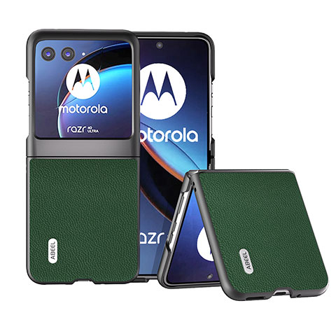 Funda Silicona Goma de Cuero Carcasa BH3 para Motorola Moto Razr 40 Ultra 5G Verde