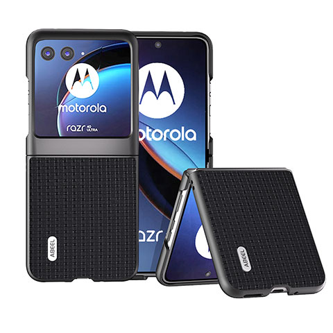 Funda Silicona Goma de Cuero Carcasa BH4 para Motorola Moto Razr 40 Ultra 5G Negro