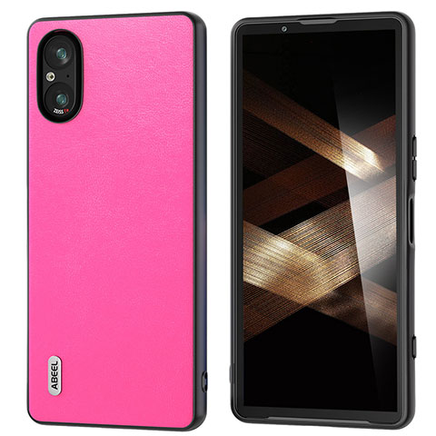 Funda Silicona Goma de Cuero Carcasa BH4 para Sony Xperia 5 V Rosa Roja