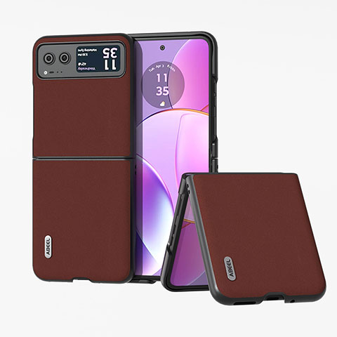 Funda Silicona Goma de Cuero Carcasa BH5 para Motorola Moto Razr 40 5G Marron