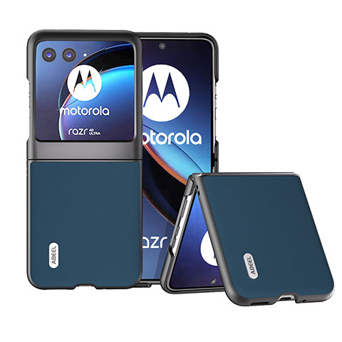 Funda Silicona Goma de Cuero Carcasa BH5 para Motorola Moto Razr 40 Ultra 5G Azul