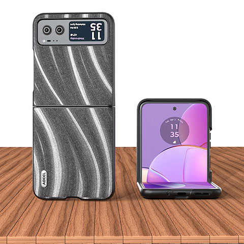 Funda Silicona Goma de Cuero Carcasa BH8 para Motorola Moto Razr 40 5G Gris Oscuro