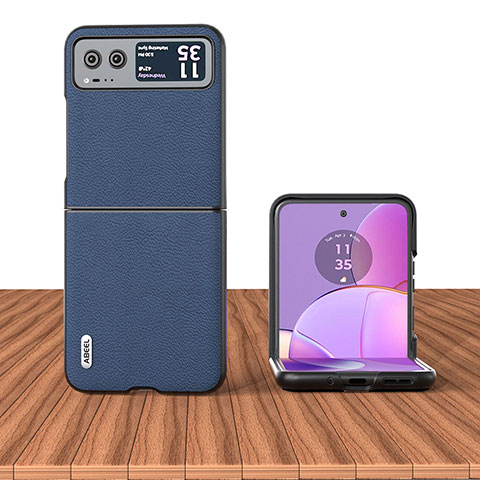 Funda Silicona Goma de Cuero Carcasa BH9 para Motorola Moto Razr 40 5G Azul