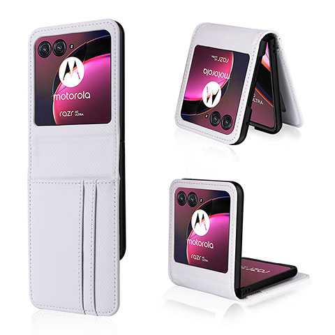 Funda Silicona Goma de Cuero Carcasa BY1 para Motorola Moto Razr 40 Ultra 5G Blanco