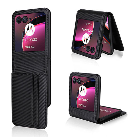 Funda Silicona Goma de Cuero Carcasa BY1 para Motorola Moto Razr 40 Ultra 5G Negro