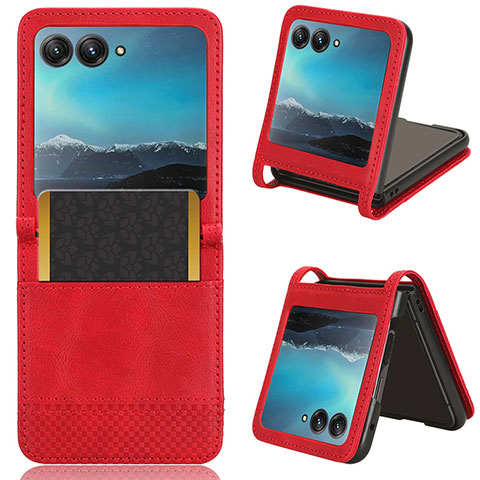 Funda Silicona Goma de Cuero Carcasa BY7 para Motorola Moto Razr 40 Ultra 5G Rojo