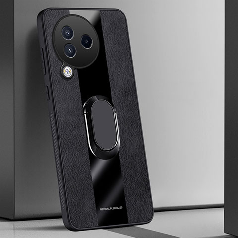 Funda Silicona Goma de Cuero Carcasa con Magnetico Anillo de dedo Soporte PB1 para Xiaomi Civi 3 5G Negro