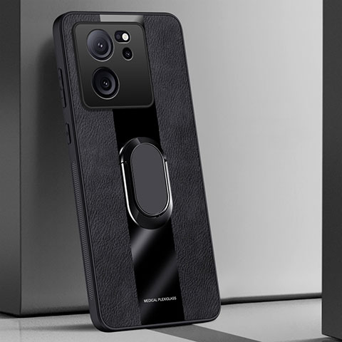 Funda Silicona Goma de Cuero Carcasa con Magnetico Anillo de dedo Soporte PB1 para Xiaomi Mi 13T 5G Negro