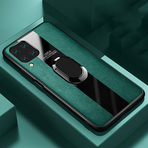 Funda Silicona Goma de Cuero Carcasa con Magnetico Anillo de dedo Soporte T01 para Huawei Nova 6 SE Verde