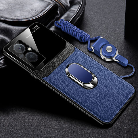 Funda Silicona Goma de Cuero Carcasa con Magnetico FL1 para OnePlus Nord N20 5G Azul