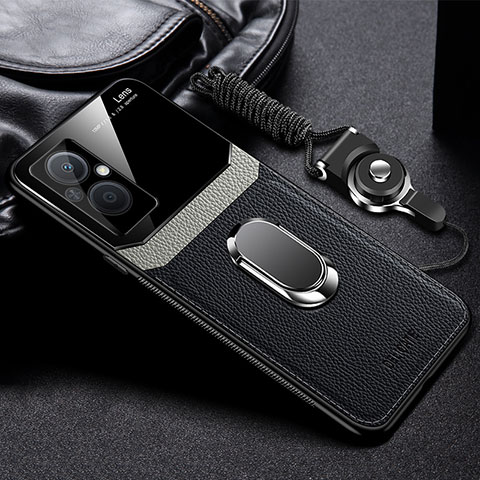 Funda Silicona Goma de Cuero Carcasa con Magnetico FL1 para Oppo F21s Pro 5G Negro