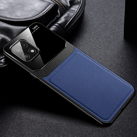 Funda Silicona Goma de Cuero Carcasa con Magnetico FL1 para Samsung Galaxy A22s 5G Azul