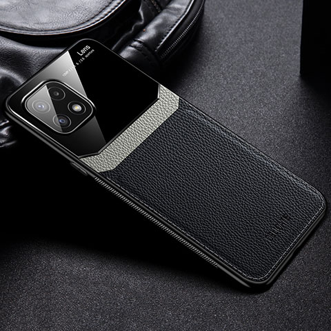 Funda Silicona Goma de Cuero Carcasa con Magnetico FL1 para Samsung Galaxy F42 5G Negro