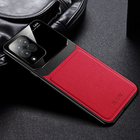 Funda Silicona Goma de Cuero Carcasa con Magnetico FL1 para Samsung Galaxy M33 5G Rojo