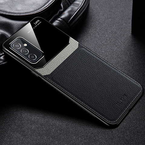 Funda Silicona Goma de Cuero Carcasa con Magnetico FL1 para Samsung Galaxy M52 5G Negro