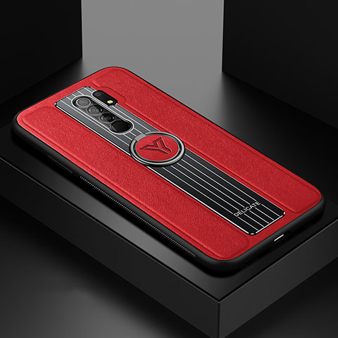 Funda Silicona Goma de Cuero Carcasa con Magnetico FL1 para Xiaomi Poco M2 Rojo