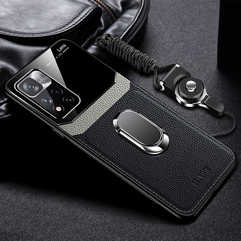 Funda Silicona Goma de Cuero Carcasa con Magnetico FL2 para Xiaomi Mi 11i 5G (2022) Negro