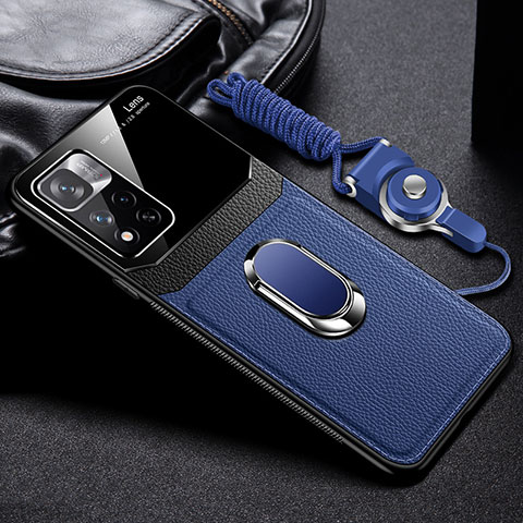 Funda Silicona Goma de Cuero Carcasa con Magnetico FL2 para Xiaomi Poco X4 NFC Azul