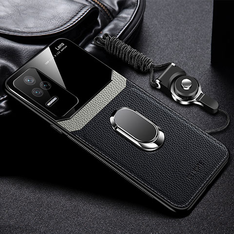 Funda Silicona Goma de Cuero Carcasa con Magnetico FL2 para Xiaomi Redmi K50 Pro 5G Negro