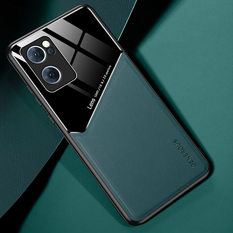 Funda Silicona Goma de Cuero Carcasa con Magnetico para OnePlus Nord CE 2 5G Verde