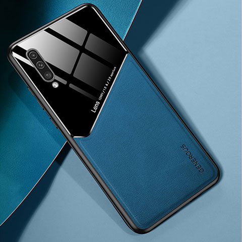 Funda Silicona Goma de Cuero Carcasa con Magnetico para Samsung Galaxy A50 Azul