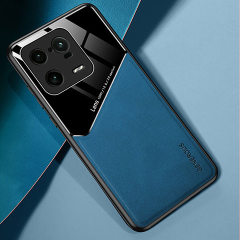 Funda Silicona Goma de Cuero Carcasa con Magnetico para Xiaomi Mi 13 Pro 5G Azul