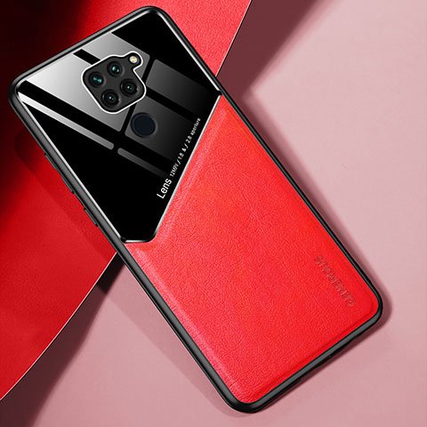 Funda Silicona Goma de Cuero Carcasa con Magnetico para Xiaomi Redmi 10X 4G Rojo