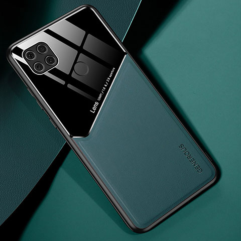 Funda Silicona Goma de Cuero Carcasa con Magnetico para Xiaomi Redmi 9C Verde