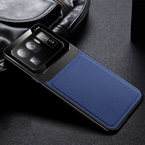 Funda Silicona Goma de Cuero Carcasa con Magnetico S01 para Xiaomi Mi 11 Ultra 5G Azul