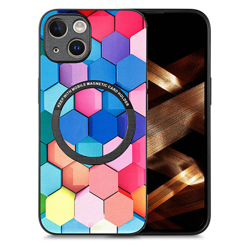 Funda Silicona Goma de Cuero Carcasa con Magnetico S01D para Apple iPhone 13 Vistoso