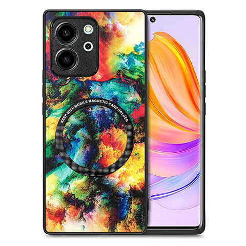 Funda Silicona Goma de Cuero Carcasa con Magnetico S01D para Huawei Honor 80 SE 5G Multicolor