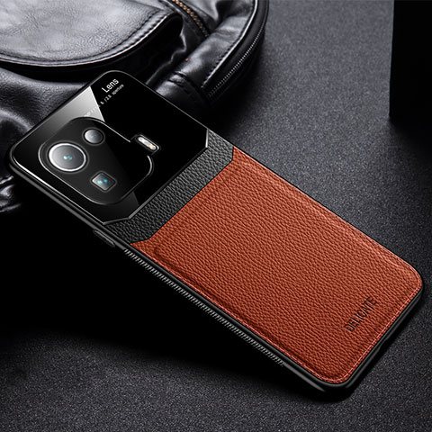 Funda Silicona Goma de Cuero Carcasa con Magnetico S02 para Xiaomi Mi 11 Pro 5G Marron