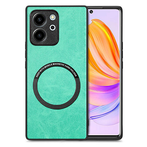 Funda Silicona Goma de Cuero Carcasa con Magnetico S02D para Huawei Honor 80 SE 5G Verde