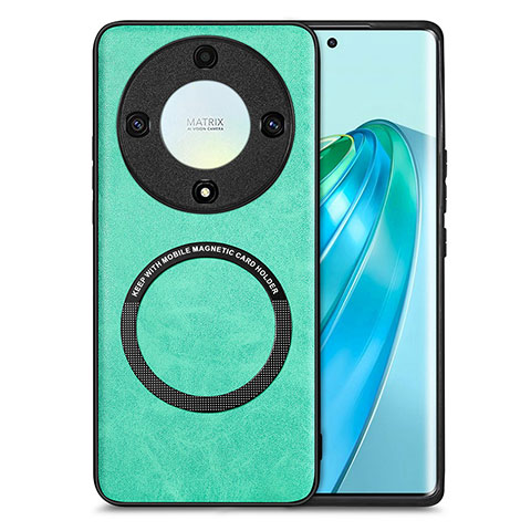 Funda Silicona Goma de Cuero Carcasa con Magnetico S02D para Huawei Honor Magic5 Lite 5G Verde