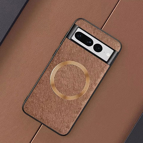 Funda Silicona Goma de Cuero Carcasa con Magnetico TB1 para Google Pixel 7 Pro 5G Marron