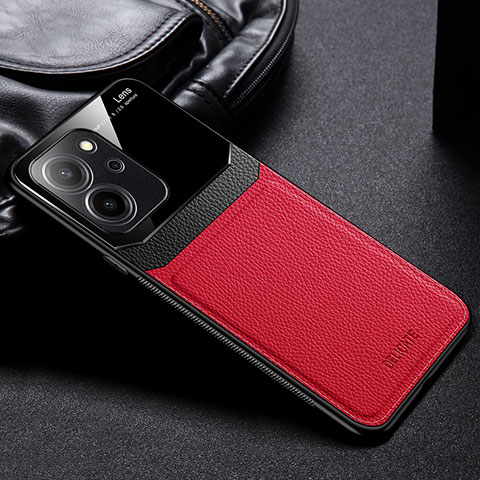 Funda Silicona Goma de Cuero Carcasa FL1 para Huawei Honor 80 SE 5G Rojo