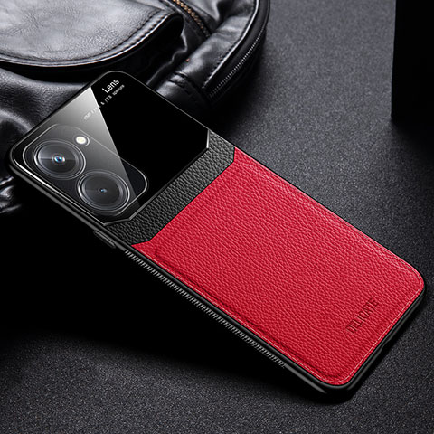 Funda Silicona Goma de Cuero Carcasa FL1 para Realme 10 Pro 5G Rojo