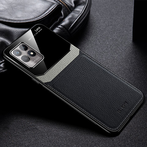 Funda Silicona Goma de Cuero Carcasa FL1 para Realme 8i Negro