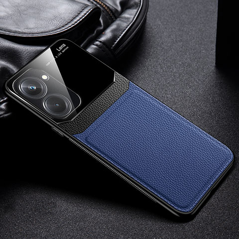 Funda Silicona Goma de Cuero Carcasa FL1 para Realme Q5x 5G Azul