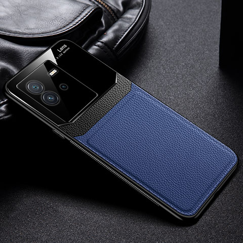 Funda Silicona Goma de Cuero Carcasa FL1 para Vivo iQOO Neo6 5G Azul