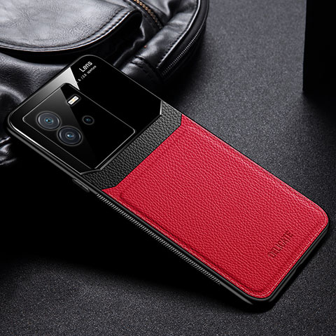 Funda Silicona Goma de Cuero Carcasa FL1 para Vivo iQOO Neo6 SE 5G Rojo