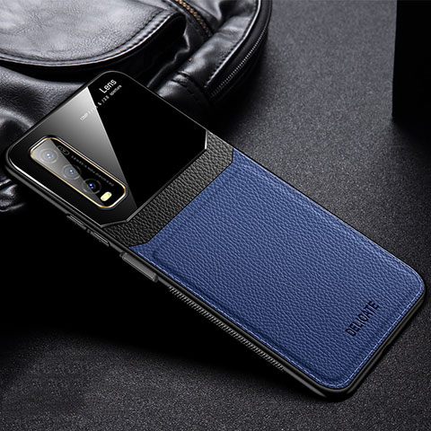 Funda Silicona Goma de Cuero Carcasa FL1 para Vivo iQOO U1 Azul